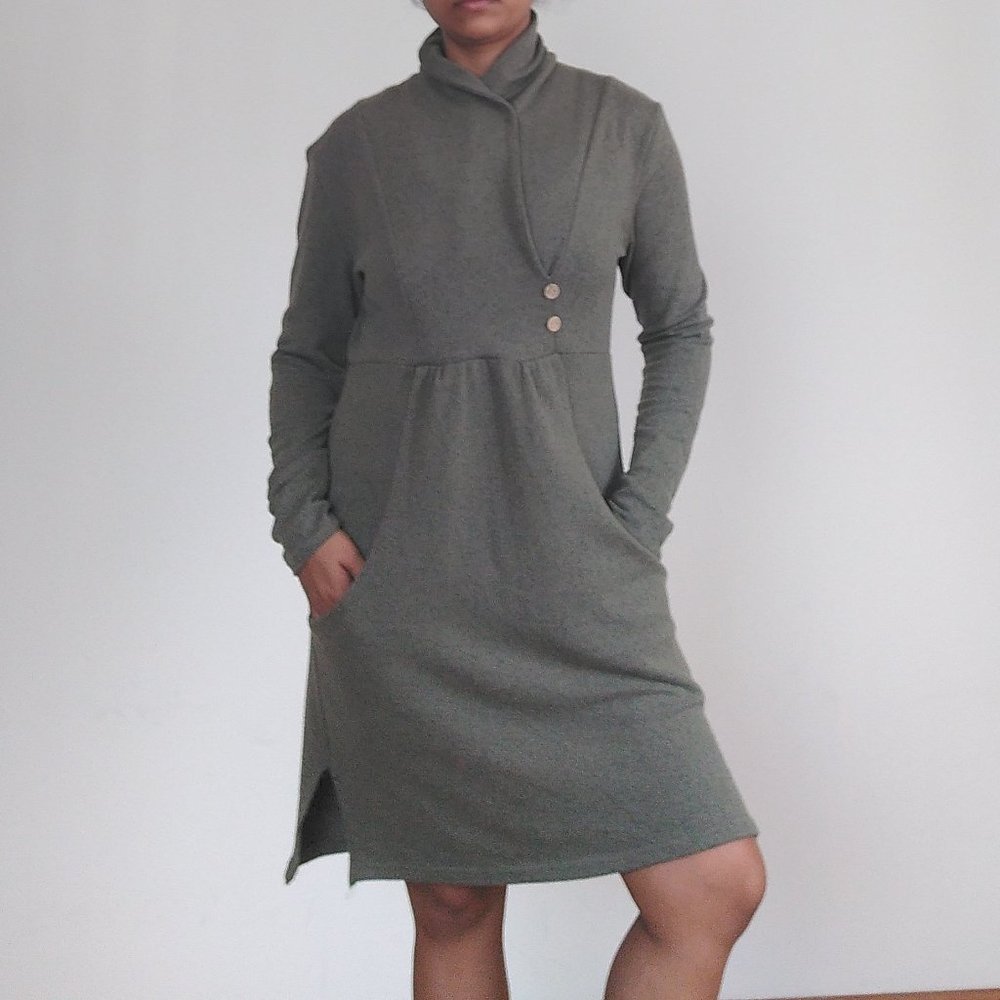 Sweater dress olive green